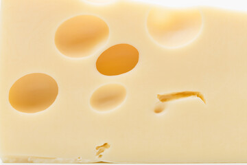 An appetizing piece of cheese.