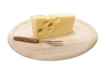 An appetizing piece of cheese.