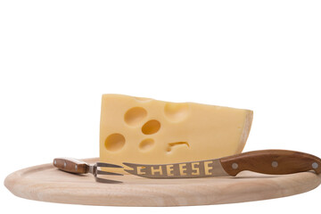 An appetizing piece of cheese.