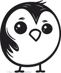 Obraz premium cute cartoon penguin on a white background. Vector illustration.