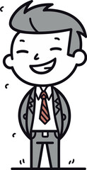 Businessman Smiling   Happy Businessman Cartoon Character Vector Illustration
