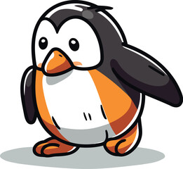 Obraz premium Cartoon penguin. Vector illustration isolated on a white background.
