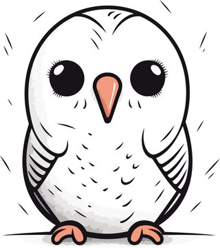 Vector illustration of a cute owl on a white background. Cute cartoon owl.