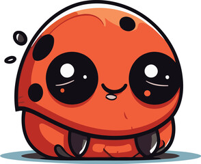 Fototapeta premium Cute ladybug vector illustration. Cute cartoon ladybug.