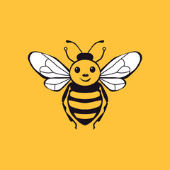 Honey bee Royalty cartoon bee Logo vector a character design Illustrations, cute bee vector color design