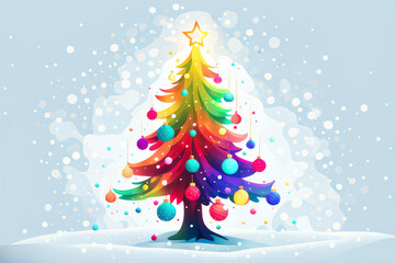 bunter Weihnachtsbaum, generated image