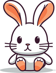 Rabbit character cartoon design. Cute bunny mascot vector illustration.