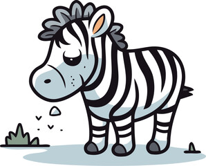 Fototapeta premium Zebra vector illustration. Isolated zebra on white background.