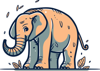 Elephant. Vector illustration of an elephant in a flat style.