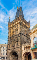 Powder tower (Prasna Brana) on Republic square, Prague, Czech Republic