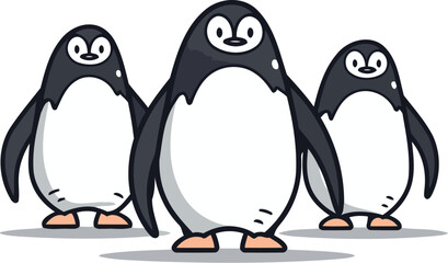 Naklejka premium Cute penguin cartoon vector illustration. Funny penguin icon. Cute penguin icon.