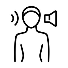 Hearing Aid with Sound Wave. Vector simple illustration