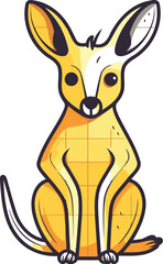 Cute kangaroo isolated on white background. Vector illustration.