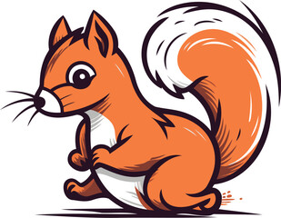 Squirrel. Vector illustration of a squirrel on a white background.