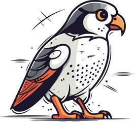 Peregrine falcon isolated on white background. Vector illustration.