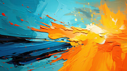 Orange Explosion: A Colorful and Abstract Paint Splatter