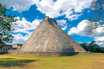 Mayan Pyramid of the Magician, Uxmal, Yucatan, Mexico.