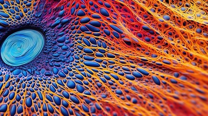 Cellular or membrane structure of tissue under the microscope at high magnification. Visualization of the structure of matter in scientific, medical, and other research. Design for cover, advertising.