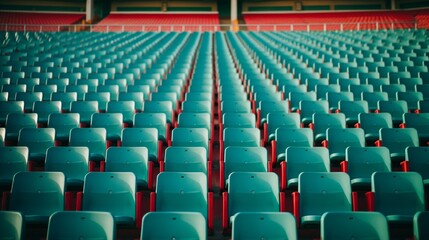 Empty football stadium chairs during the pandemic