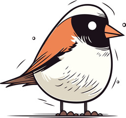 Obraz premium Bullfinch bird. Hand drawn vector illustration isolated on white background.
