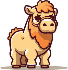 Fototapeta premium Cute cartoon horse. Vector illustration isolated on a white background.