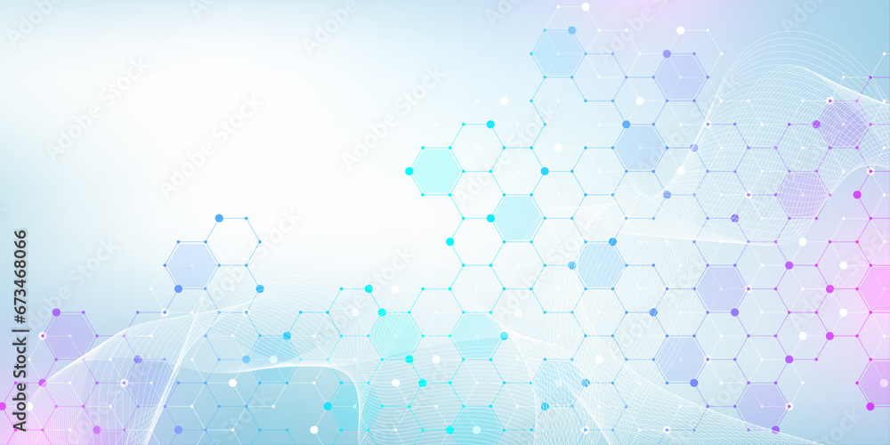 Poster health care and medical pattern innovation concept science background design. abstract geometric hex