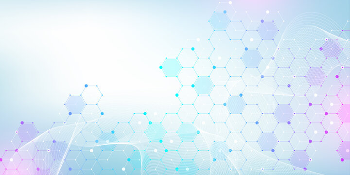 Health care and medical pattern innovation concept science background design. Abstract geometric hexagons shape medicine and science background, illustration.