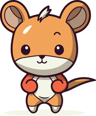 Fototapeta premium Cute cartoon hamster. Vector illustration isolated on white background.