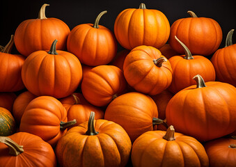 A Pile of Pumpkins: A Photo of Autumn Colors and Shapes