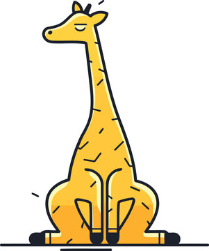 Cartoon giraffe. Vector illustration of a cute giraffe.