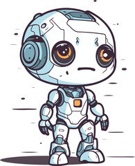 Cute little robot. Vector illustration of a cute little robot.