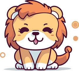 Cute cartoon lion. Vector illustration of a cute cartoon lion.