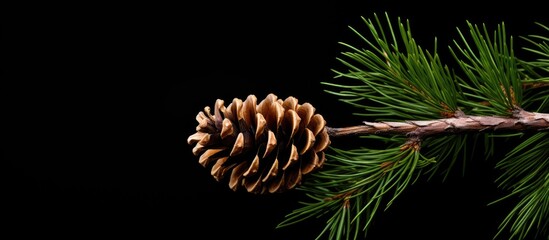 Branch with a cone made from pine