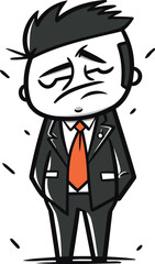 Upset Businessman   Cartoon Vector Illustration