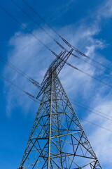 Electric pole seen from below