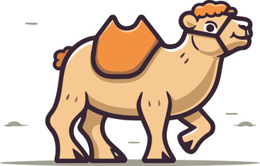 Cute camel. Vector illustration in a flat style on a white background.