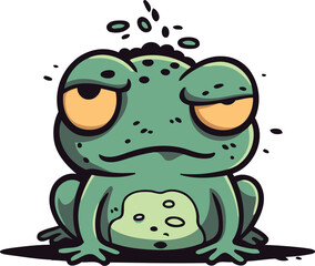 Naklejka premium Cartoon frog. Vector illustration of a funny frog. Cartoon frog.