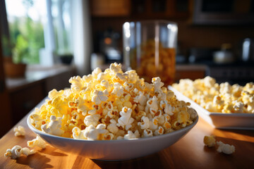 Craving Fresh Popcorn - A Salty Snack Sensation - obrazy, fototapety, plakaty