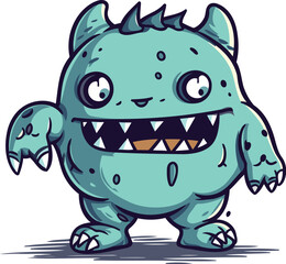 Cute cartoon monster. Vector illustration isolated on a white background.