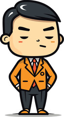 Businessman Wearing Suit   Cartoon Vector Illustration