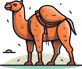 Camel. Vector illustration of a camel on a white background.