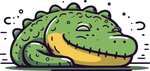 Crocodile vector illustration. Cute cartoon crocodile.