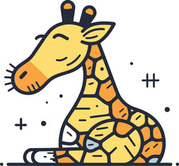 Giraffe icon. Flat illustration of giraffe icon for web design