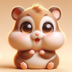 Naklejka premium A 3D toon-style image of a cute hamster