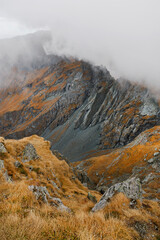 Autumn alpine landscape in the Transylvanian Alps, Fagaras Mountains, Romania, Europe