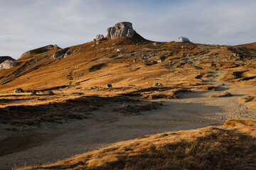 Beautiful mountain autumn landscape in Bucegi Mountains, Romania, Europe