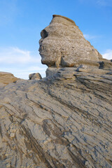 The Sphinx of Bucegi Mountains, legendary landmark of Romania, Europe	