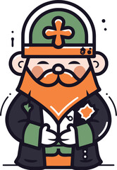 Cartoon St. Patricks Day Leprechaun. Vector illustration