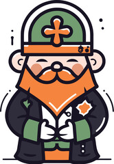 Obraz premium Cartoon St. Patricks Day Leprechaun. Vector illustration