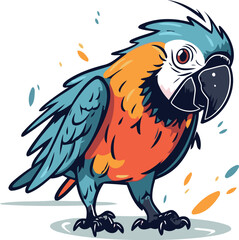 Obraz premium Parrot vector illustration. Isolated parrot on white background.